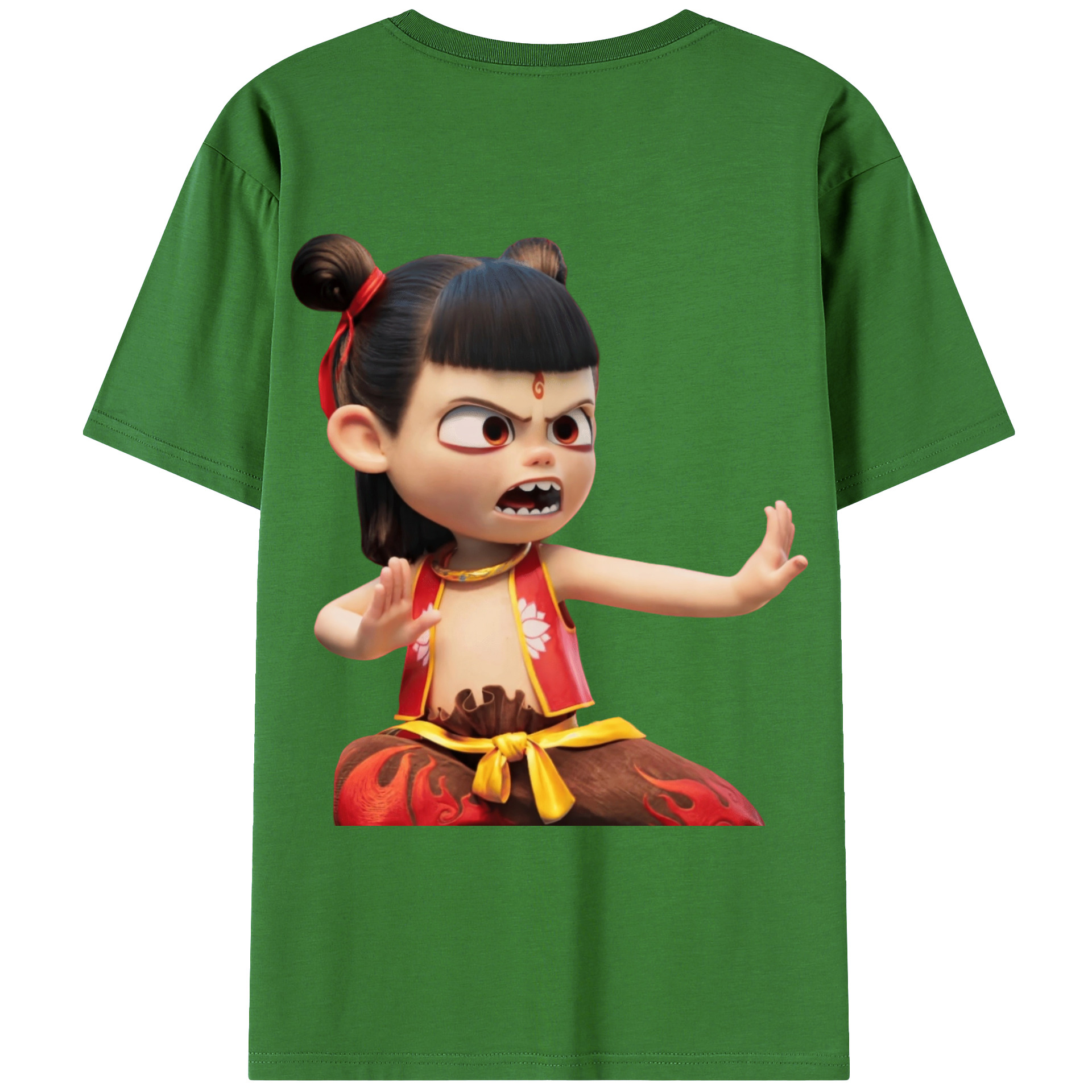 （画像用） Ne Zha 2 ナタ 魔童の大暴れ レディース半袖Tシャツ(バックプリント)